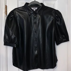 black leather shirt